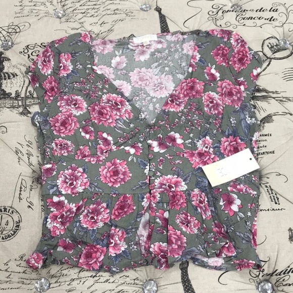CHANCE V-Neck Floral Print Blouse - Picture 3 of 7